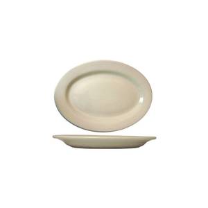 International Tableware, Inc RO-51 Roma American White 15-1/2" x 10-1/2" Ceramic Platter - 1Dz