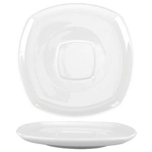 International Tableware, Inc SP-2 Slope Bright White 6-1/4" Square Porcelain Saucer