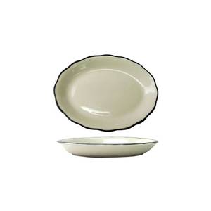 International Tableware, Inc SY-14 Sydney American White 12-3/4" x 9-1/4" Ceramic Platter
