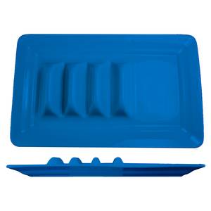 International Tableware, Inc TACO-14-LB Light Blue 14-1/8" x 9-1/8" Ceramic Rolled Edge Taco Plate