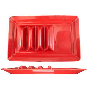 International Tableware, Inc TACO-14-R Crimson Red 14-1/8" x 9-1/8" Ceramic Rectangular Taco Plate
