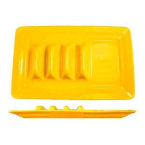 International Tableware, Inc TACO-14-Y Yellow 14-1/8" x 9-1/8" Ceramic Rolled Edge Taco Plate