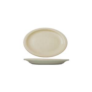 International Tableware, Inc VA-48 Valencia American White 12-3/8" x 10" Ceramic Oval Platter