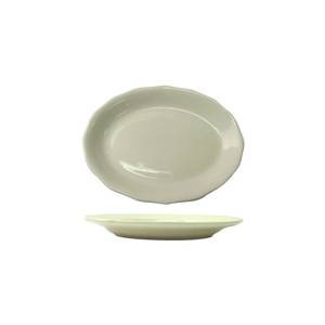 International Tableware, Inc VI-33 Victoria American White 7" x 5-1/4" Ceramic Platter