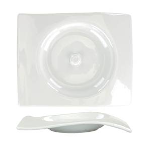 International Tableware, Inc VL-36 Vale White 5" x 4" Porcelain Organic Rectangle A.D. Saucer
