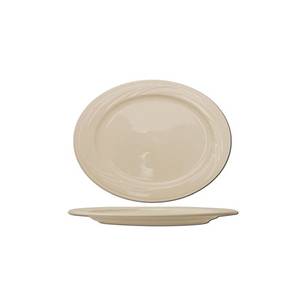 International Tableware, Inc Y-12 York American White 10-1/2" x 7-3/8" Ceramic Platter