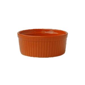 International Tableware, Inc RAMF-8-O Cancun Orange 6 oz Ceramic Fluted Ramekin
