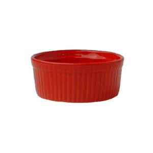 International Tableware, Inc RAMF-10-CR Cancun Crimson Red 8 oz Ceramic Fluted Ramekin
