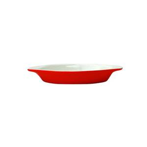 International Tableware, Inc WRO-8-EW-CR European White/Crimson Red 8 oz Stoneware Welsh Rarebit