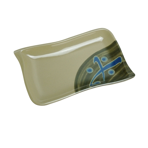 Yanco China JP-1609 Japanese Melamine 8.5" x 5.5" Rectangular Wavy Edge Plate