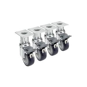 Krowne Metal 28-160S Adjustable Height 2-3/8" x 3-5/8" Plate Casters