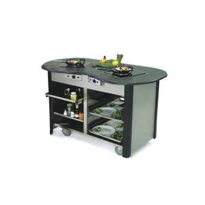 Lakeside 307010 60"Wx32"Dx35-3/4"H Creation Station Mobile Cooking Cart