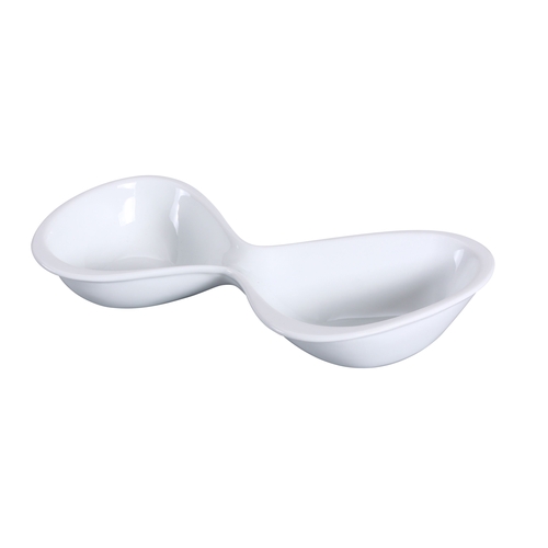 Yanco China LK-710 Lion King Bone White China 4 oz. Double Sauce Dish - 2 Doz