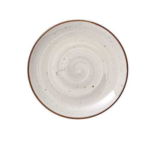 Yanco China LY-1110 Lyon Brown Speckled Glazed Porcelain 10.25" Coupe Plate