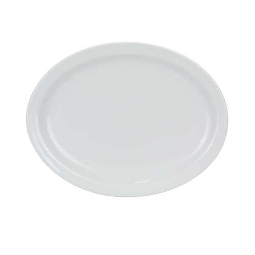 Yanco China MA-13 Mayor Super White Porcelain 11.5" x 9.5" Oval Platter- 1 Doz