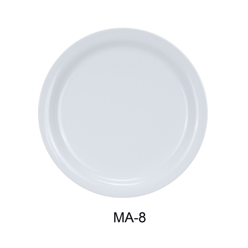 Yanco China MA-8 Mayor Super White Porcelain 9" dia. Narrow Rim Plate - 2 Doz