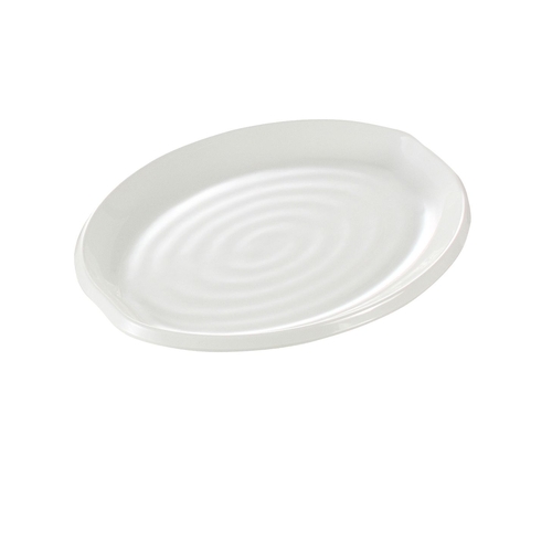 Yanco China MD-210 Milando White Melamine 10.5" x 7.5" Oval Plate - 2 Doz