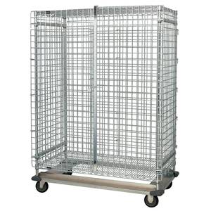 Quantum Food Service MD2436-70SEC 36x24x70 Chrome Plated Mobile Security Unit w/ Dolly Base