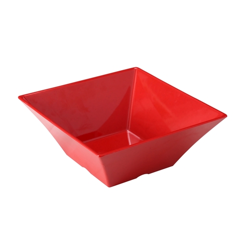 Yanco China ME-4107 Mexico Speckled Red Melamine 2 qt. 7.5" x 7.5" Square Bowl