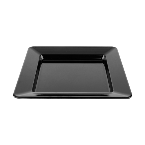 GET ML-12-BK Milano Black Melamine 12" x 12" Square Plate - 1 Doz