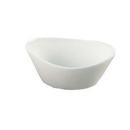 Yanco China ML-705 Main Land Super White Porcelain 6.5 oz. Oval Fruit Bowl