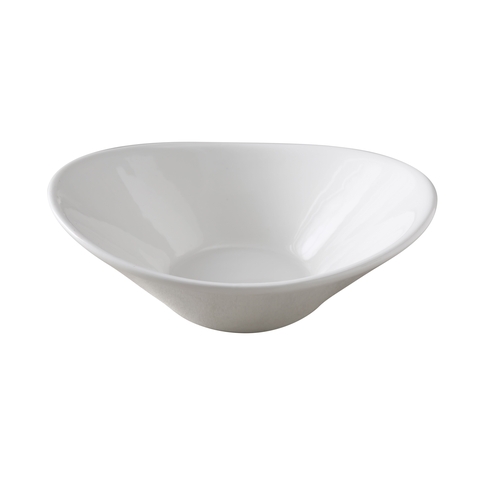 Yanco China ML-709 Main Land Super White Porcelain 22 oz. Oval Salad Bowl