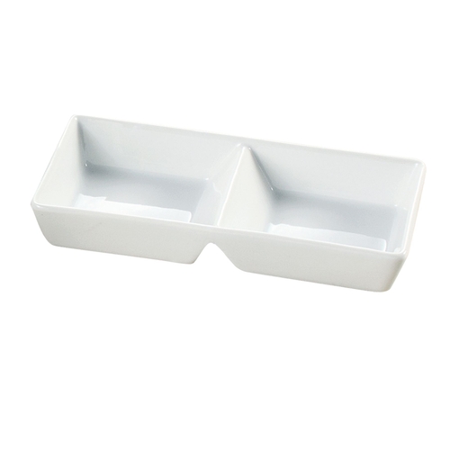 Yanco China ML-728 Main Land Super White Porcelain 10 oz. Divided Tray - 2 Doz