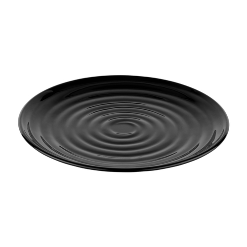 GET ML-82-BK Milano Black Melamine 10.25" dia. Plate - 1 Doz