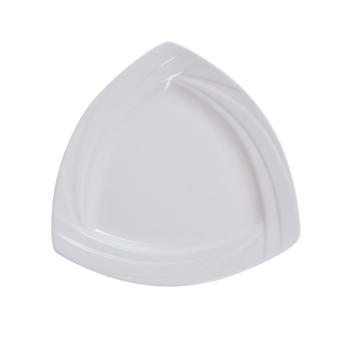 Yanco China MM-10-TR Miami Bone White Porcelain 10" x 10" Triangular Plate- 1 Doz