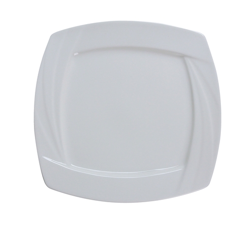 Yanco China MM-12-SQ Miami Bone White Porcelain 12" x 12" Square Plate - 1 Doz