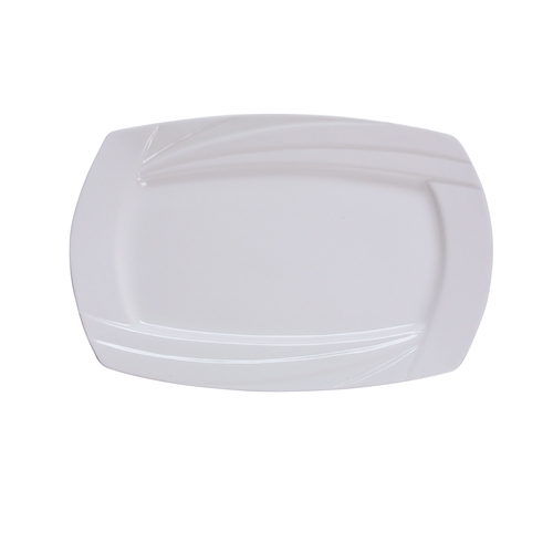 Yanco China MM-14-RT Miami Bone White Porcelain 14" x 9" Rectangular Plate- 1 Doz
