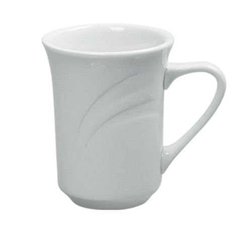 Yanco China MM-17 Miami Bone White Porcelain 8 oz. Embossed Mug - 3 Doz