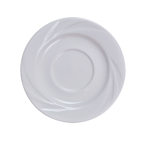 Yanco China MM-2 Miami Bone White Porcelain 5.5" dia. Embossed Saucer - 3 Doz