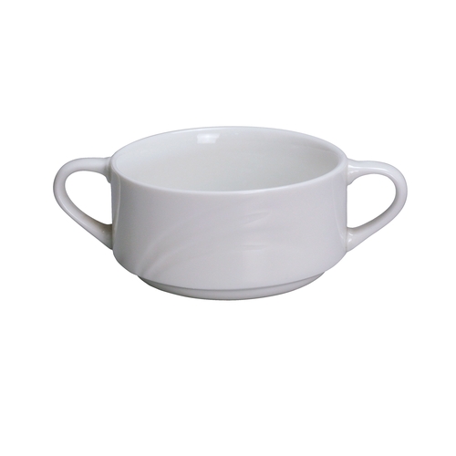 Yanco China MM-46 Miami Bone White Porcelain 6 oz. Embossed Bouillon Cup 3 Doz