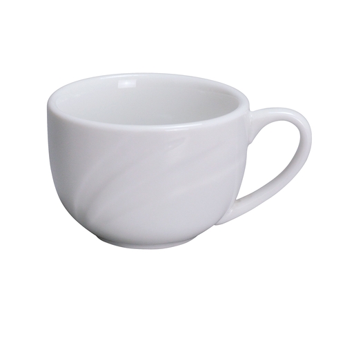 Yanco China MM-54 Miami Bone White Porcelain 3 oz. Embossed A.D. Cup - 3 Doz