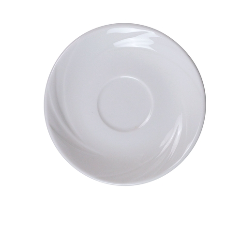 Yanco China MM-55 Miami Bone White Porcelain 3 oz. Embossed A.D. Saucer- 3 Doz