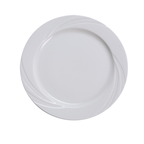 Yanco China MM-6 Miami Bone White Porcelain 6.25" dia. Embossed Plate - 3 Doz