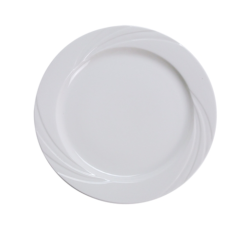 Yanco China MM-7 Miami Bone White Porcelain 7.25" dia. Embossed Plate - 3 Doz