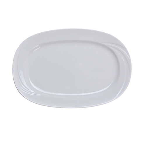 Yanco China MM-93 Miami Bone White Porcelain 11.5"x 8.5"Embossed Platter-1 Doz