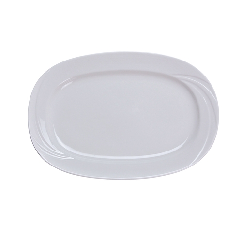 Yanco China MM-94 Miami Bone White Porcelain 14" x 10" Embossed Platter- 1 Doz