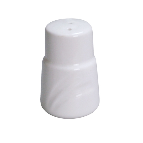 Yanco China MM-SS Miami Bone White Porcelain 2.8" Embossed Salt Shaker - 4 Doz