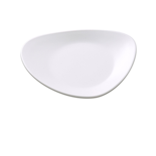 Yanco China MO-106 Moderne Matte White Melamine 6" x 4.5" Triangular Plate