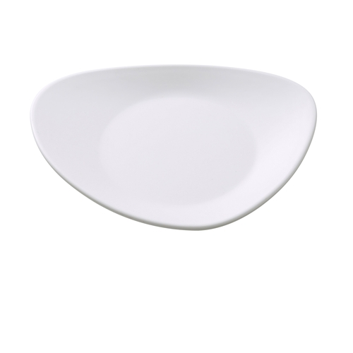 Yanco China MO-110 Moderne Matte White Melamine 10.5" x 9" Triangular Plate