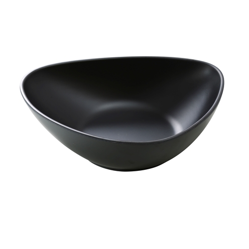 Yanco China MO-211BK Moderne Matte Black Melamine 60 oz. Triangular Pasta Bowl
