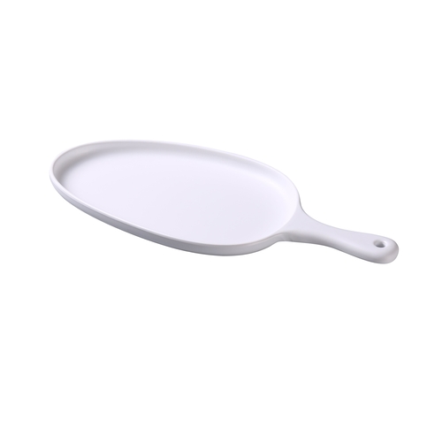Yanco China MO-808 Moderne Matte White Melamine 14.5"x 6.5" Pan Plate w/ Handle