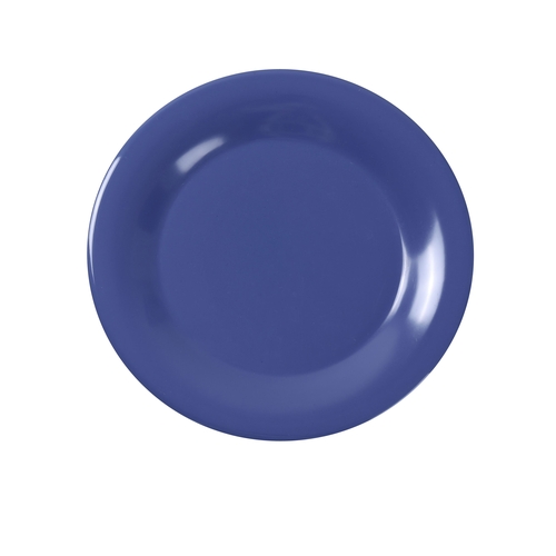Yanco China MS-005BU Milestone Blue Melamine 5.5" dia. Wide Rim Plate - 4 Doz