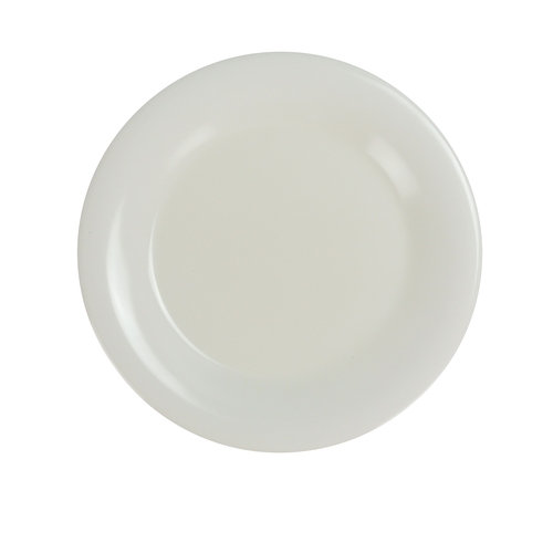 Yanco China MS-012IV Milestone Ivory Melamine 12" dia. Wide Rim Plate - 1 Doz