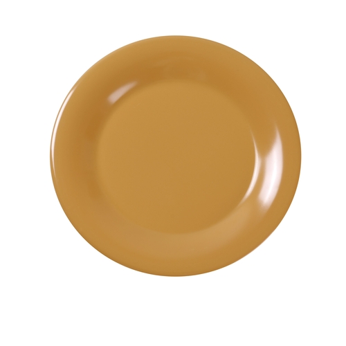 Yanco China MS-012YL Milestone Yellow Melamine 12" dia. Wide Rim Plate - 1 Doz