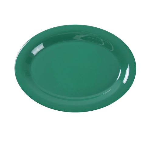 Yanco China MS-209GR Milestone Green Melamine 9.5" x 7.25" Oval Platter - 2 Doz