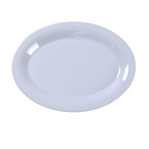 Yanco China MS-209WT Milestone White Melamine 9.5" x 7.25" Oval Platter - 2 Doz